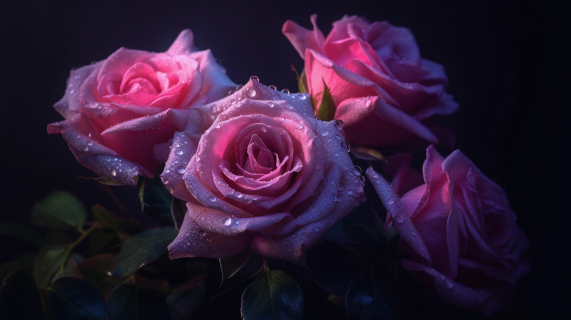 魅惑紫色玫瑰花摄影图片