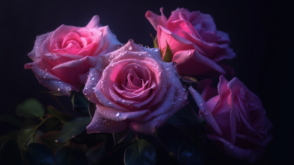 魅惑紫色玫瑰花摄影图片