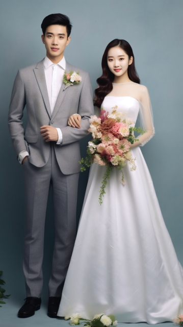 美丽浪漫的婚纱照摄影图片