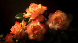 色彩缤纷的玫瑰花绽放摄影图