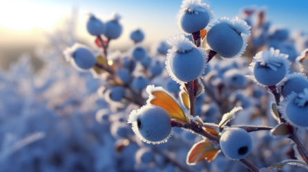 冬季水果结霜的摄影图片