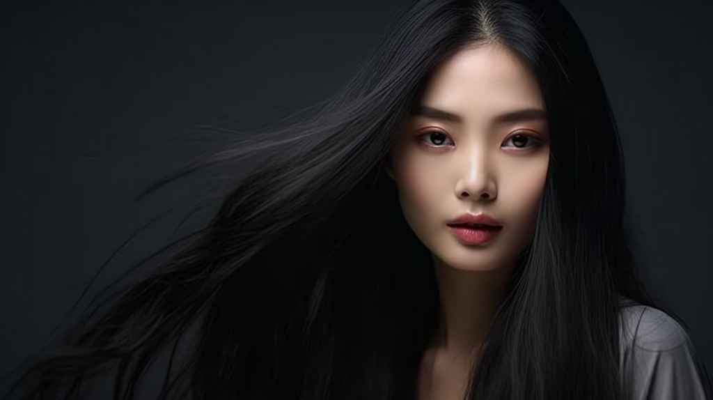 美丽女性模特秀发摄影图