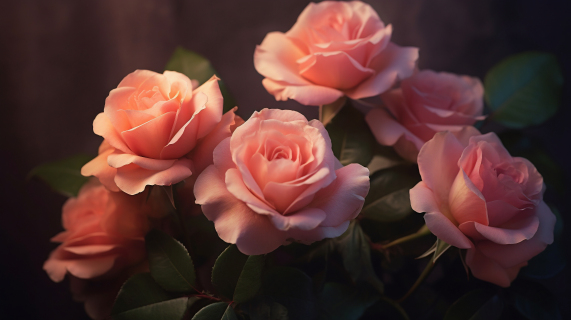 粉色浪漫玫瑰花摄影图