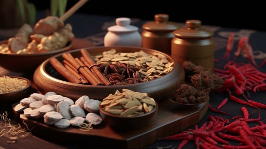 中医草药黄芪清背景摄影图片