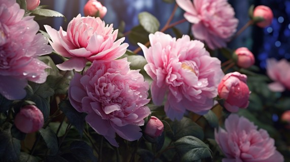 粉红绣球花摄影图片