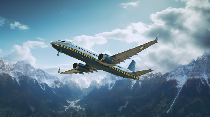 翱翔的飞机摄影图