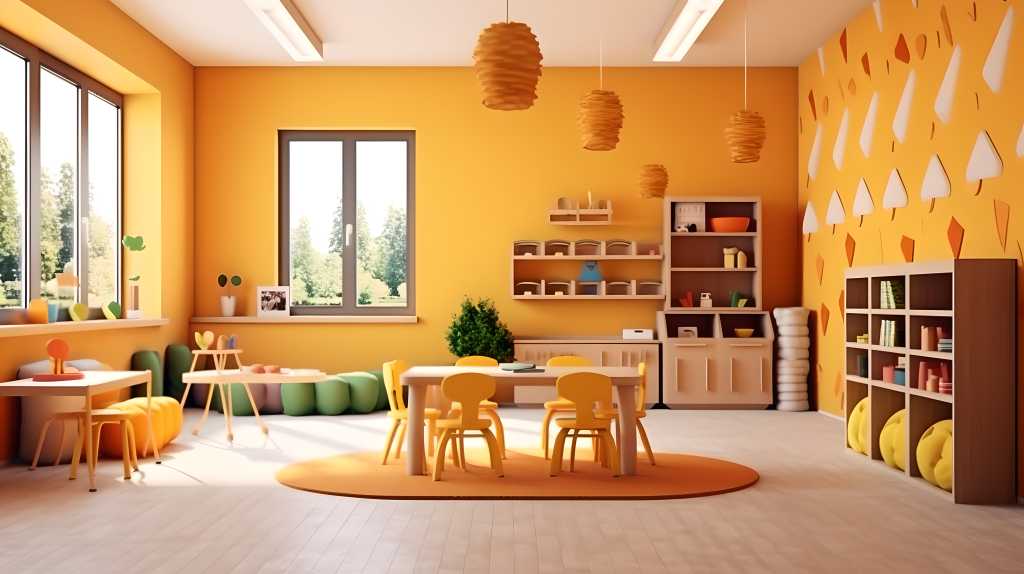 童趣明亮的幼儿园摄影版权图片下载