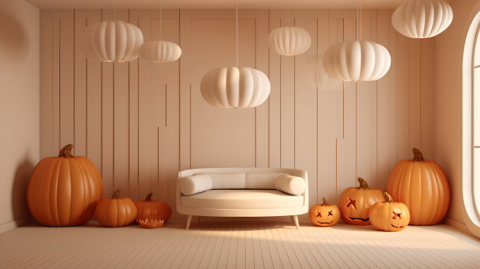 万圣节房间摄影图片
