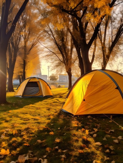 公园里的帐篷摄影图片