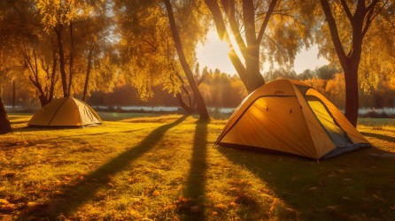 草地露营帐篷摄影图片