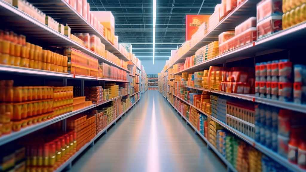 摆满饮料的超市货柜摄影版权图片下载