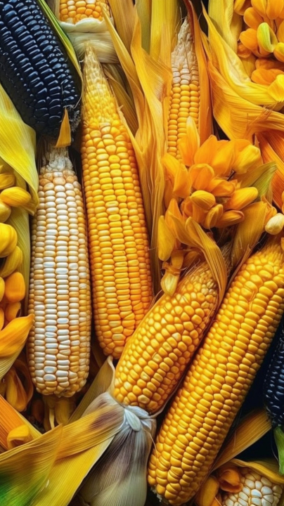 夏威夷市场的黄色玉米宏观摄影图版权图片下载
