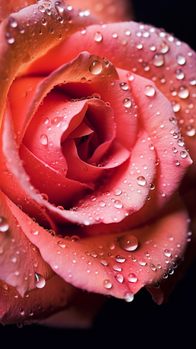 玫瑰花瓣上晶莹剔透的露珠摄影图版权图片下载