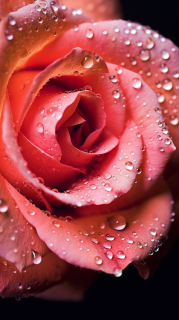 玫瑰花瓣上晶莹剔透的露珠摄影图