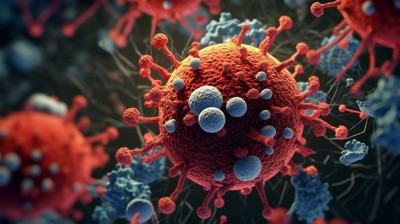 细胞学病毒的3D摄影图片