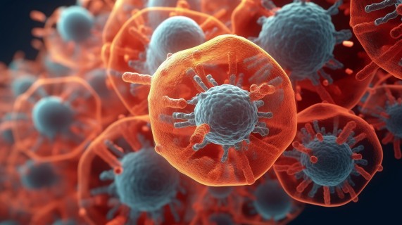 生物科学微观细胞显微镜图像3D摄影图片