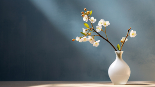 清雅自然光明的花瓶摄影图