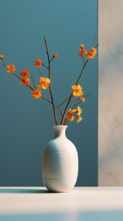 清新明亮的细腻花瓶摄影图