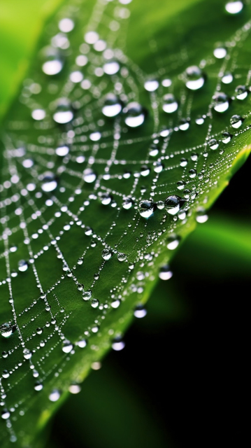 露珠织就的蜘蛛网摄影图