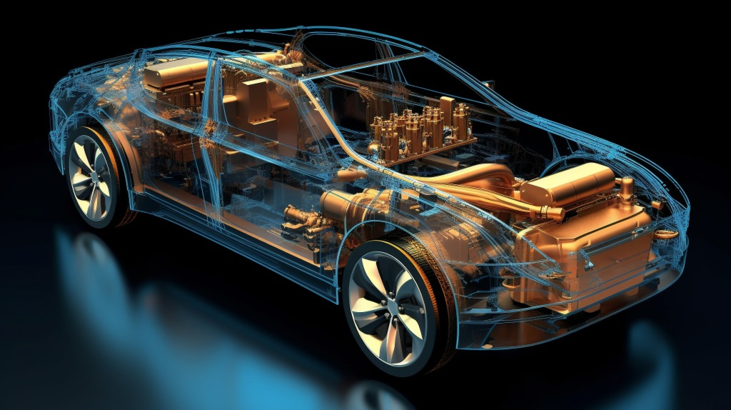 电动车X射线内部动力系统摄影图片