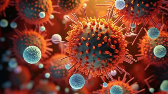 微观生物学细胞病毒与细胞壁摄影图片