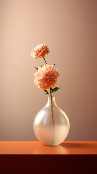 静物摄影图：明亮柔和的花瓶版权图片下载