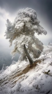 黑森林前的雪松树摄影图