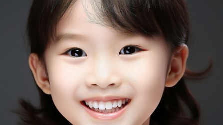 儿童牙科女孩微笑特写摄影图