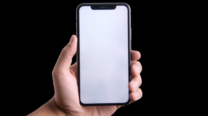 黑色手机样机手拿着摄影图