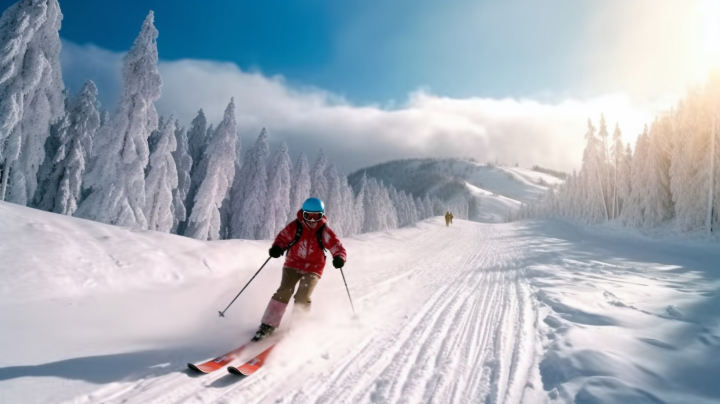 滑雪胜地极致滑雪体验摄影版权图片下载