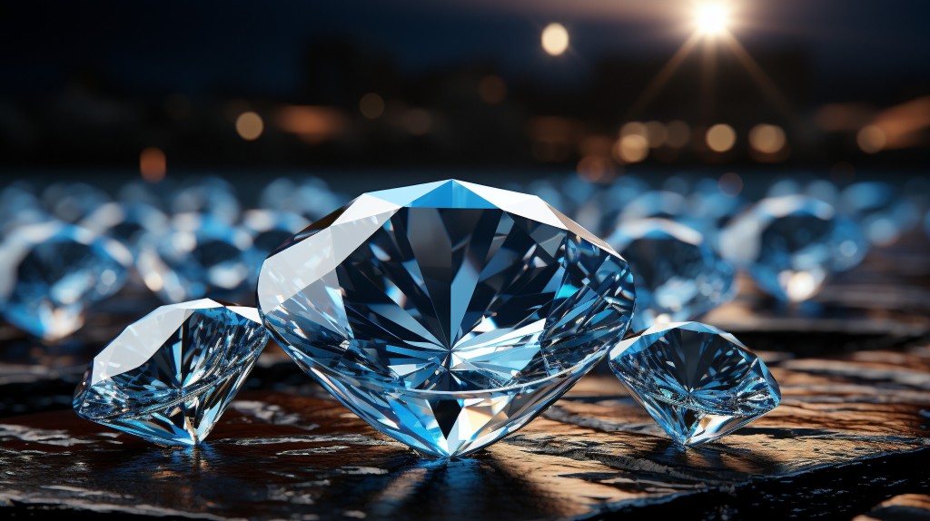 蓝色耀眼钻石摄影图版权图片下载