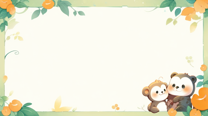 可爱猴子熊猫卡通风版权图片下载