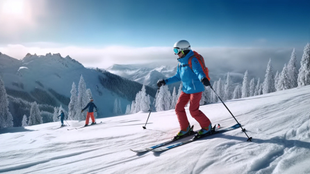 精彩滑雪瞬间摄影图
