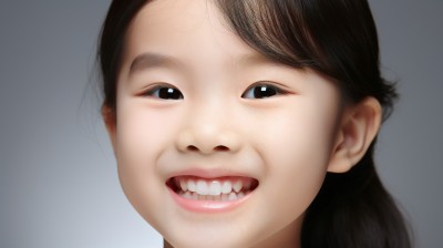 儿童牙科女孩露齿微笑摄影图