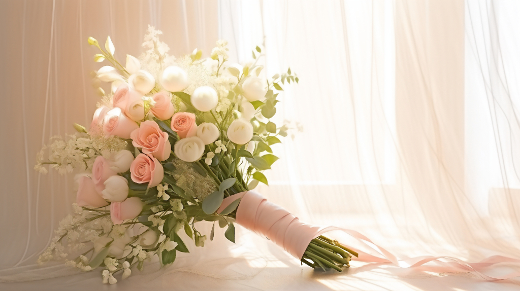 梦幻婚礼花束摄影图