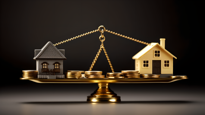 房子金币趋势摄影图