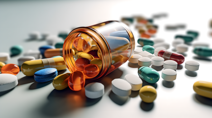 白色干净背景的药品摄影图