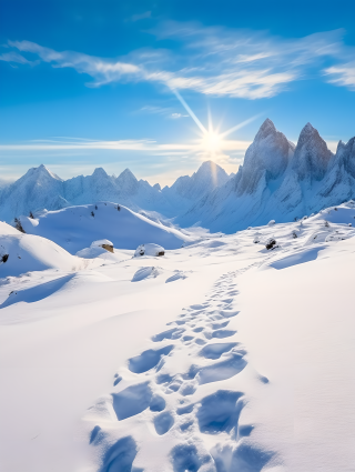 冬季雪景寒冷之美摄影图