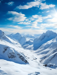 冬季高山雪景摄影图