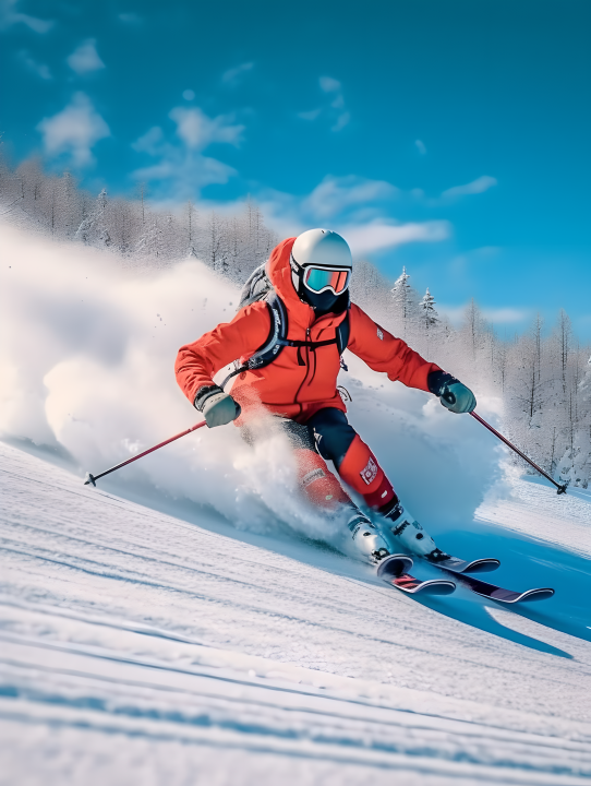 冰雪胜地滑雪运动员摄影版权图片下载