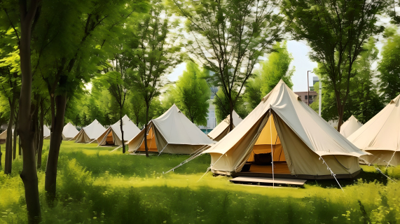露营帐篷自然美景摄影图