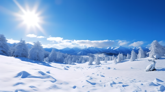 超高清雪景冬日风光摄影图