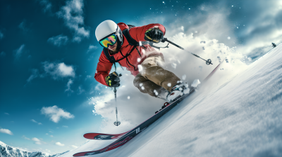 冬季运动滑雪运动员高清摄影图