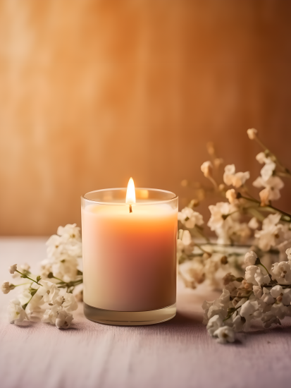 浪漫芬芳的蜡烛摄影图片