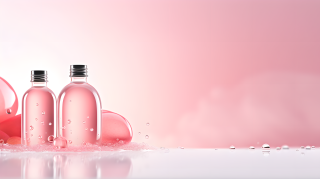 美容行业粉色护肤品摄影图片