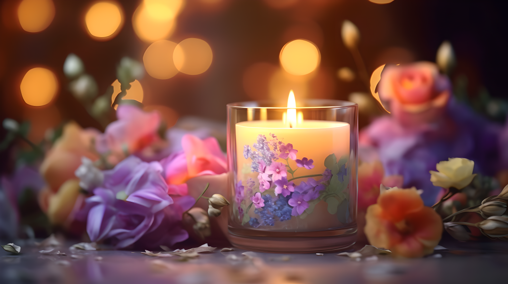 香薰蜡烛高品质环境摄影版权图片下载