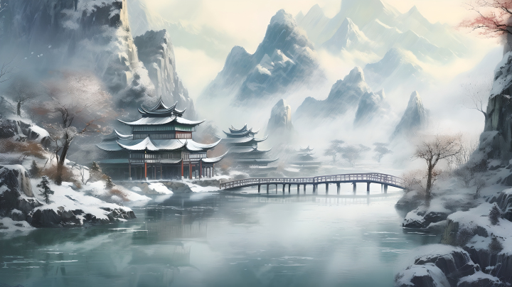 中国冬日风景摄影图版权图片下载