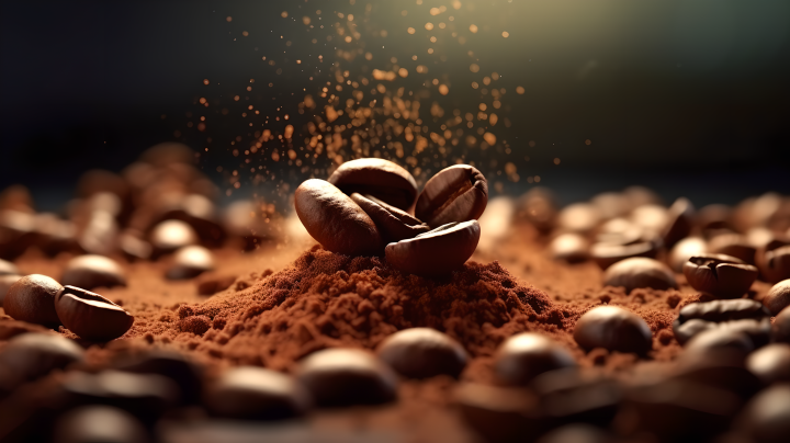 肉桂巧克力咖啡豆拍摄版权图片下载