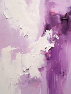 简洁抽象的油画轻紫色调干净简洁白色背景的摄影图片
