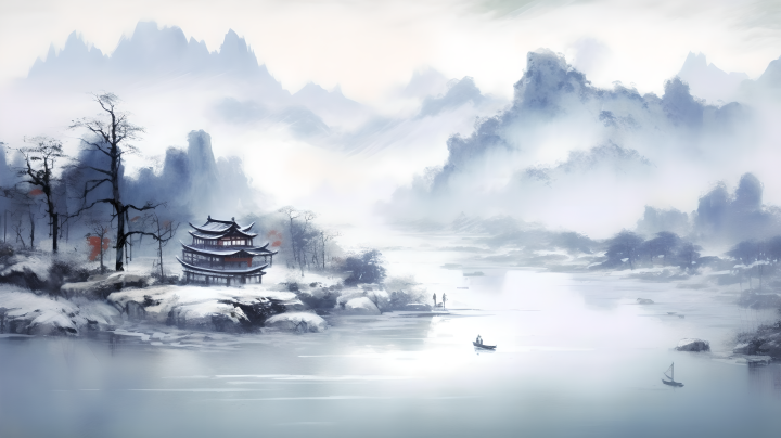 中国风雪景摄影图版权图片下载